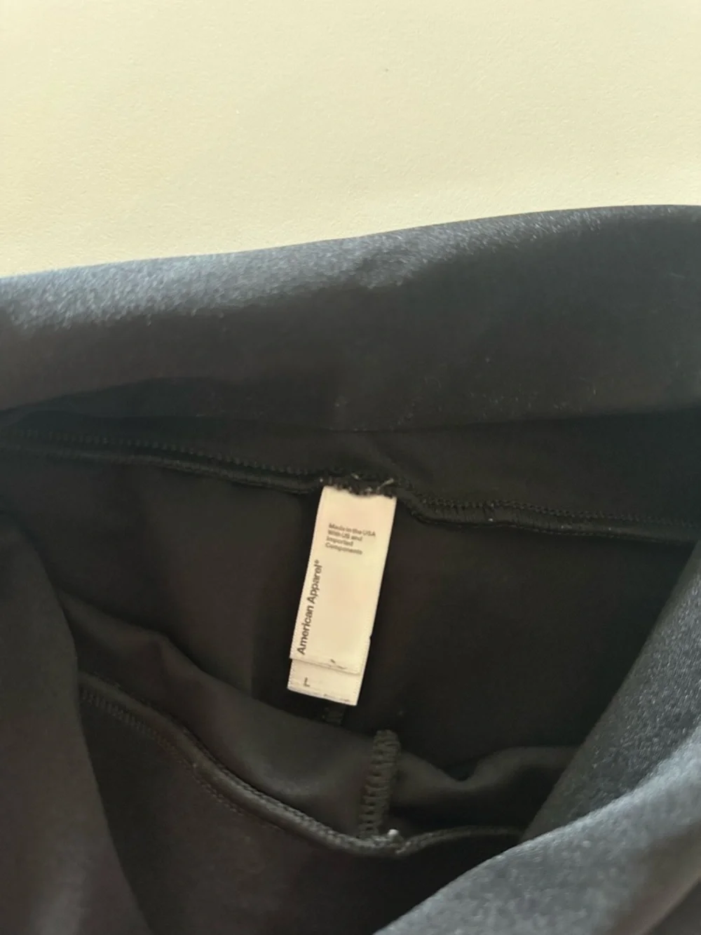American Apparel Nylon Tricot Shiny High Waisted Black Leggings L Indie Sleaze - Picture 6 of 8
